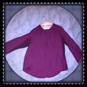 Simply Vera loose fitting eggplant blouse